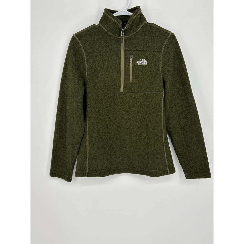 The North Face Mens M Fleece 1/4 Zip Pullover Olive Green Outdoor Y2K Gorpcore